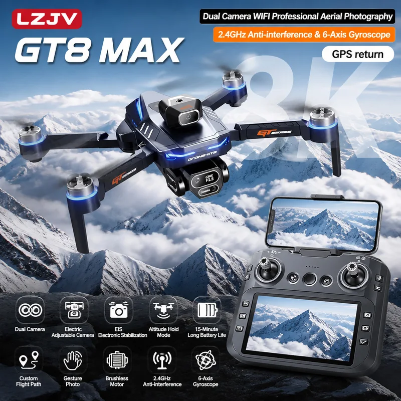 Drone Lidar - GT8 Max โดรนพับได้ 8K HD กล้องคู่ระดับมืออาชีพ